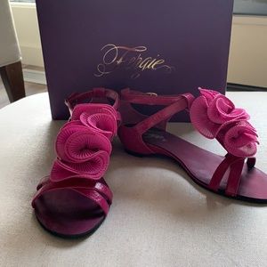 Ladies Magenta/ Plum Leather Sandals Size 7.5